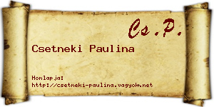 Csetneki Paulina névjegykártya